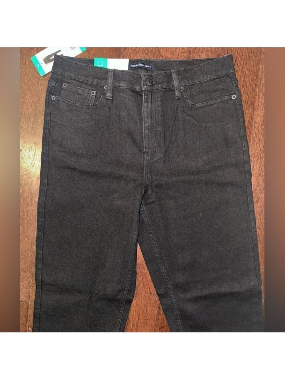 Calvin Klein Jeans High Rise Straight Leg Jeans Black - Picture 5 of 6